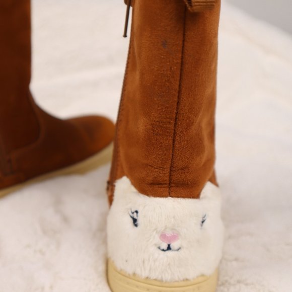 Carter's Brown Suede Winter Boots w Sherpa Interior Snow Bunny Ugg Style Size 9 - Picture 4 of 7